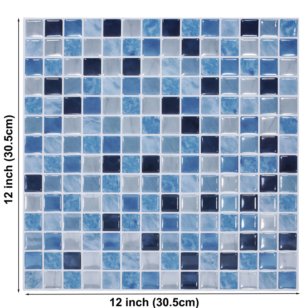 Vividtiles 3D Persegi Stiker Dinding Stiker Perekat Diri Ubin Mosaik DIY Dapur Kamar Mandi Rumah Din
