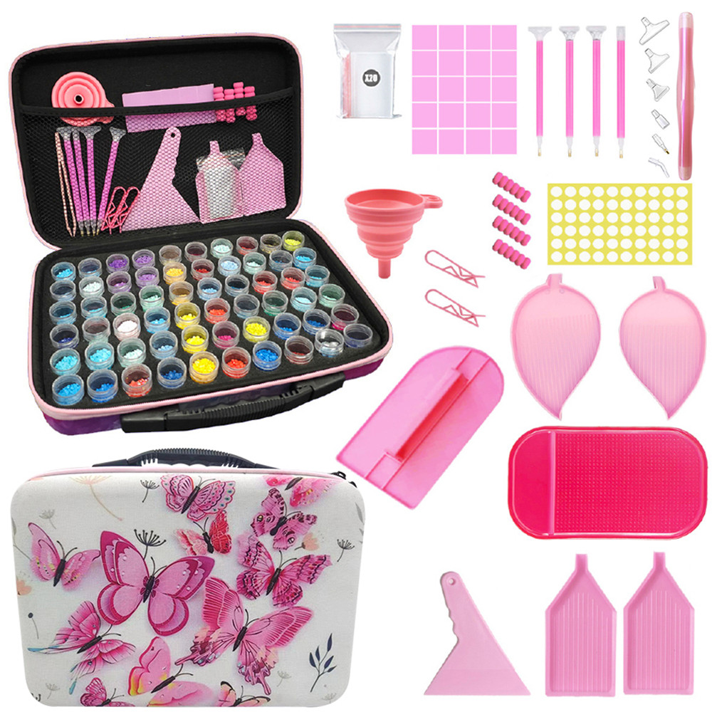 Aksesori Lukisan Berlian Pena Set Resin Koper untuk Alat Kotak Penyimpanan Corong Stiker Koper Koson