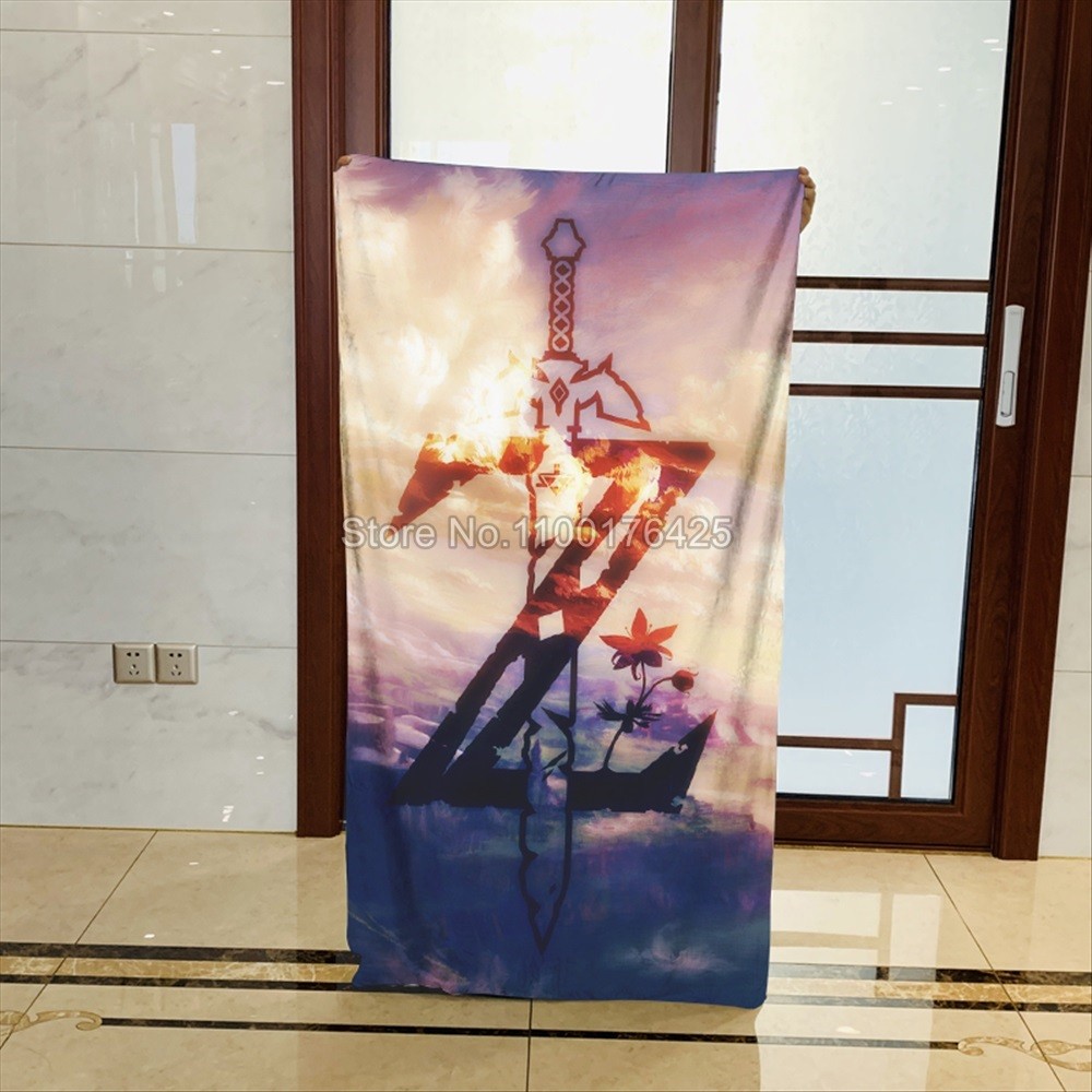 Link Zelda T6652 Handuk Mandi Anime Modis Sapu Tangan Kustom Sapu Tangan Kartun Handuk Wajah Kain La