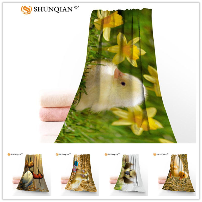 Handuk Wajah Bebek Lucu Kustom 35x75cm Kain Lap Microfiber Handuk Olahraga Cepat Kering