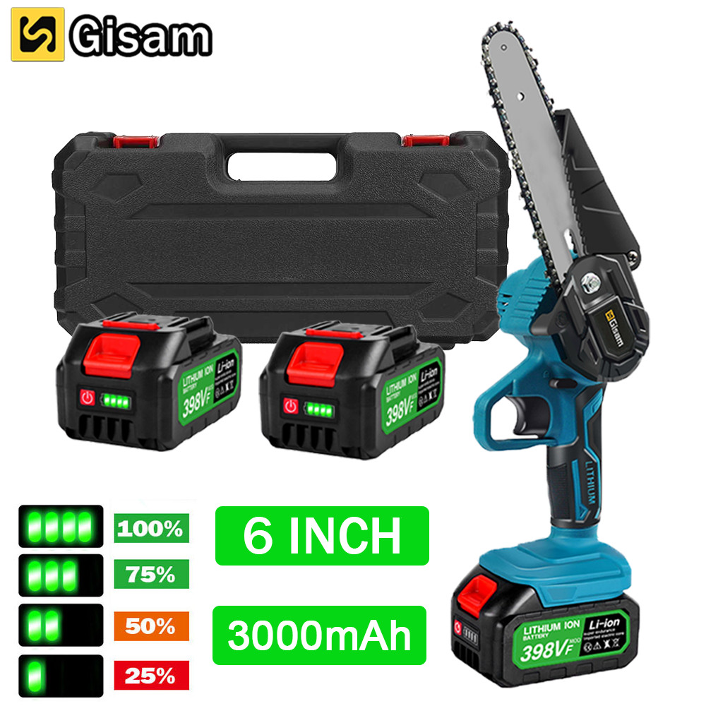 Gergaji Listrik Gergaji Mesin 6 Inci Gergaji Kayu Dapat Diisi Ulang Genggam Gergaji Penebang Kayu Al