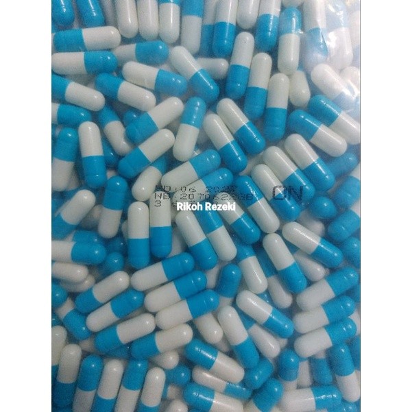 Cangkang Kapsul Kosong No.0 Biru Putih