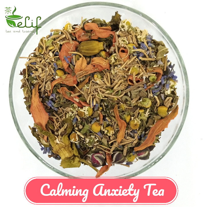 

ELIF TEA Big Pack Calming Anxiety Tea : Valerian Root Ashwagandha Passionflower Linden [PREMIUM]