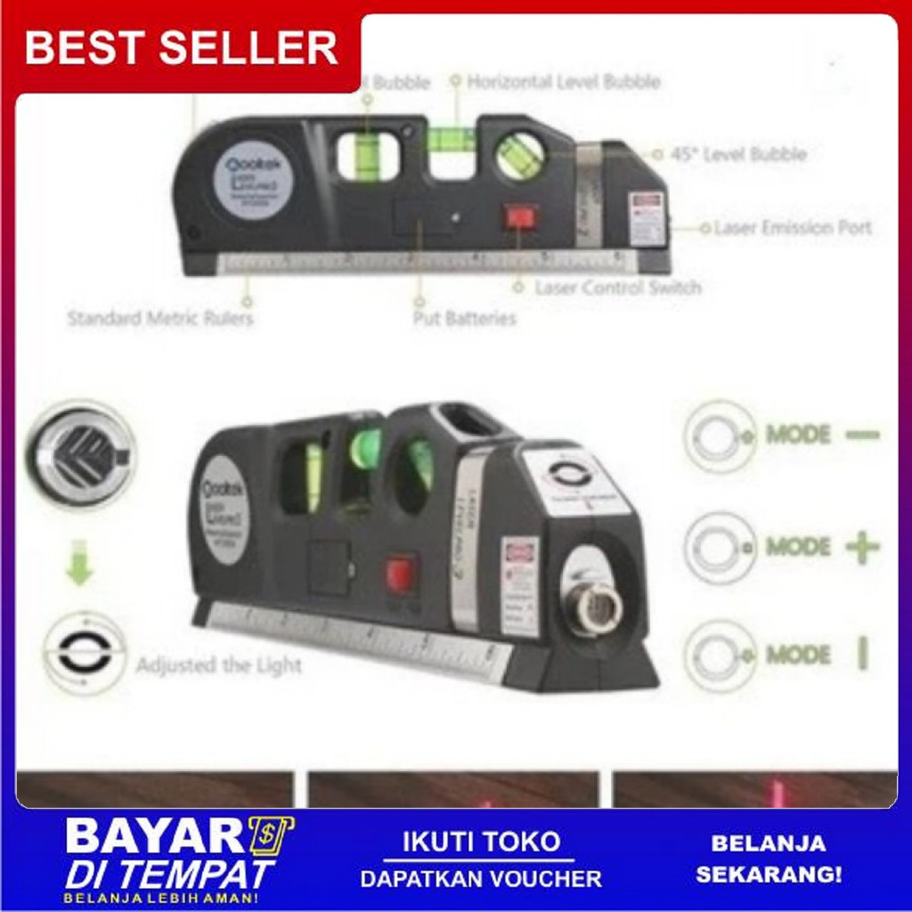 FREE ONGKIR WATER PASS LASER / LASER LEVEL PRO 3 - FIKTA LASER LEVEL PRO 3 BISA COD