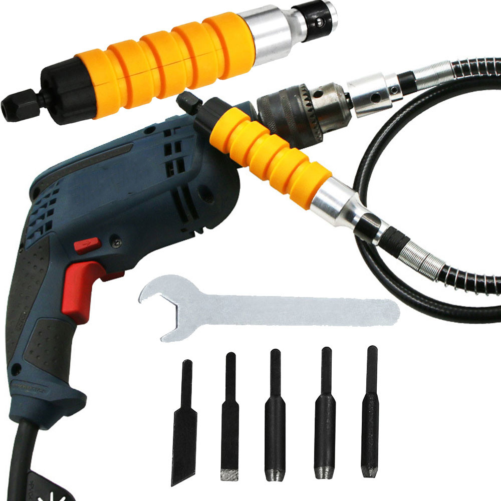 Set Alat Ukir Pahat Kayu Peralatan Tangan Alat Ukir Kayu Furnitur Pahat Elektrik + Kunci Pas Ujung U