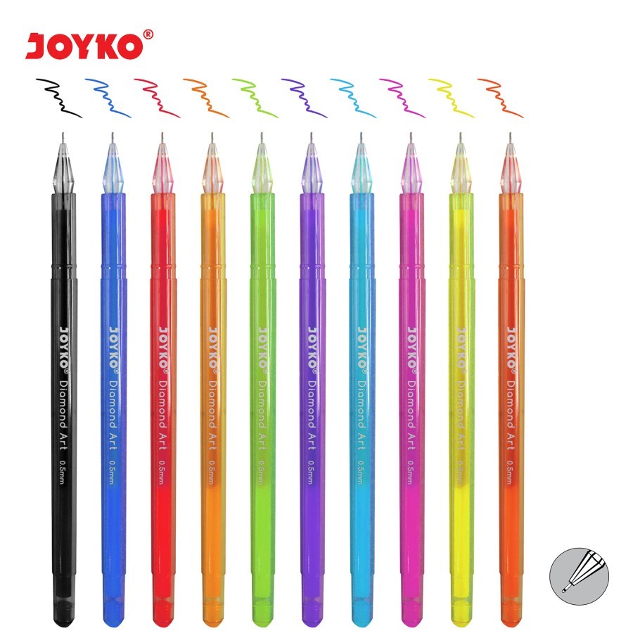 

Joyko Gel Pen Warna Diamond GPC-310S Art Set isi 10 Pulpen Unik Murah