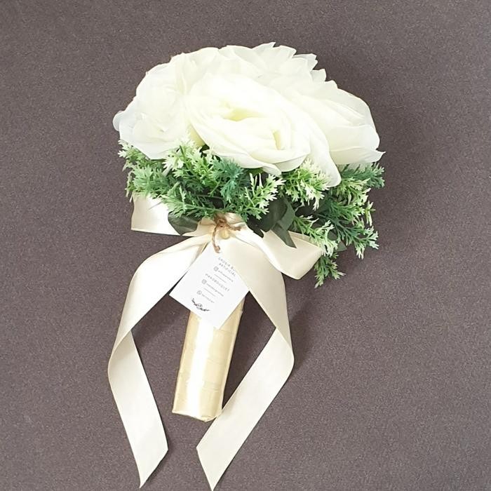 Buket Bunga Artificial Hand Bouquet Bunga Pengantin