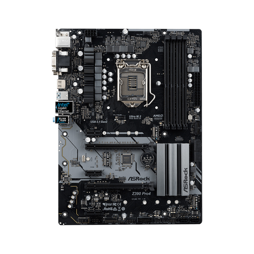 LGA 1151 Motherboard Intel Z390 ASRock Z390 Pro4 4×DDR4 PCI-E 3.0 2×M.2 USB 3.1 HDMI ATX For Ninth/E
