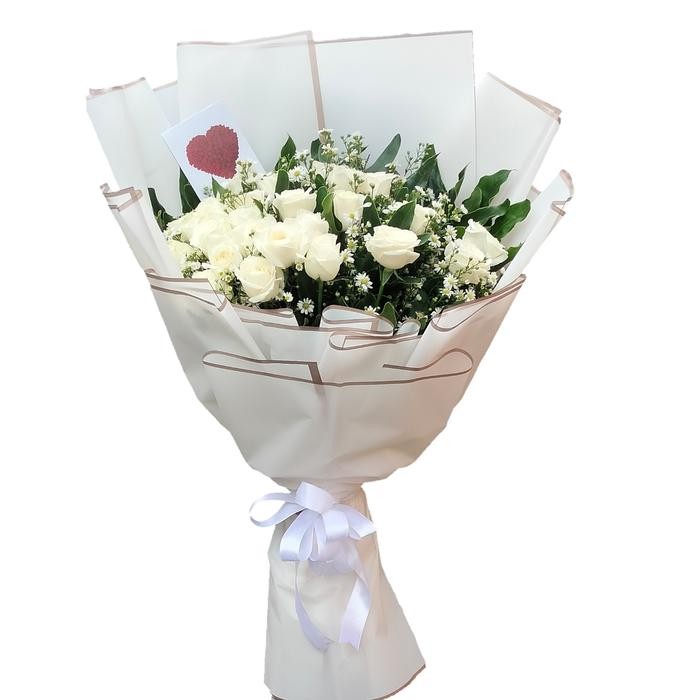 Buket Bunga Mawar Putih Asli Bunga Ucapan Bunga Buket Terlaris