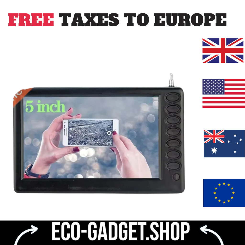 Terlaris LEADSTAR Rechargeable D5 5 Inch 800*480 Portable Mini Tv With DVB-T2 ATSC ISDBT FM ATV USB