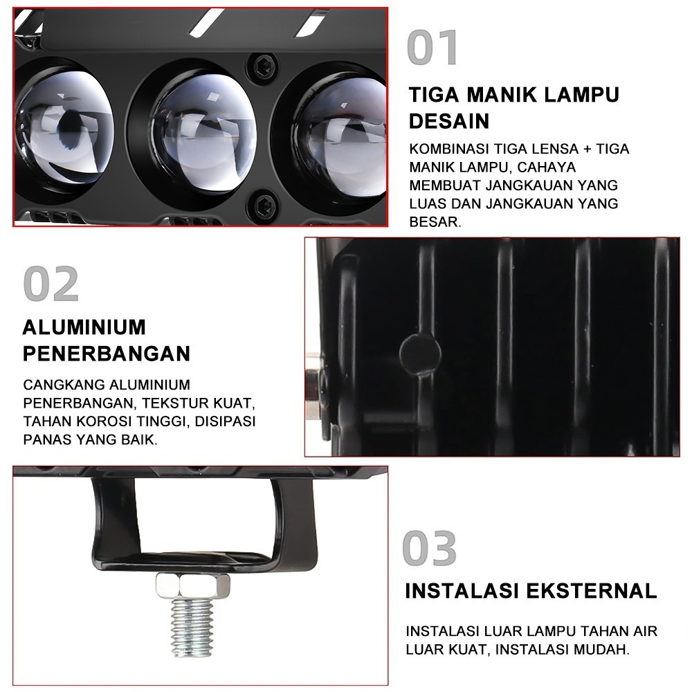 FREE SAKLAR12V / 24V Lampu Sorot Mobil Lampu LED Sorot D3 SQL Lampu Sorot LED Laser 3 4 80 Watt 2