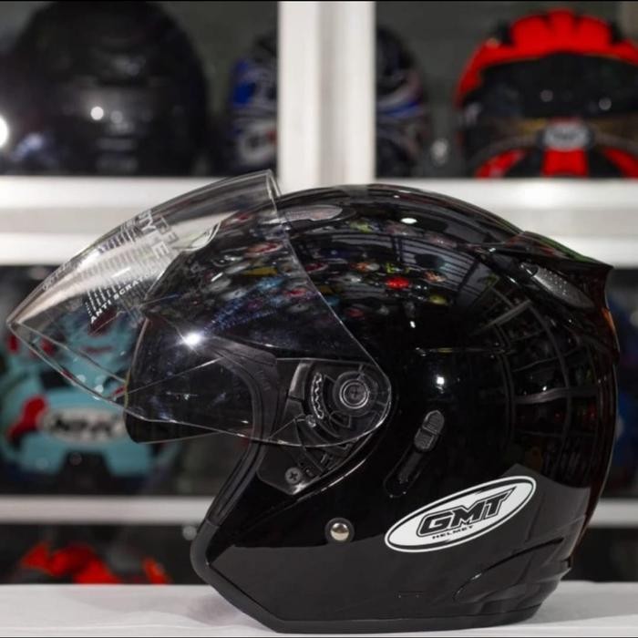 HELM HALF F GMT/HELM DOUBLE VISOR/HELM MOTOR SNI/HELM MURAH/PUTIH