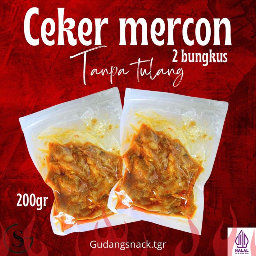 

[BUNDLING] 2 Bungkus Ceker Mercon Pedas Sambal Nampol 150gr Dapat 2
