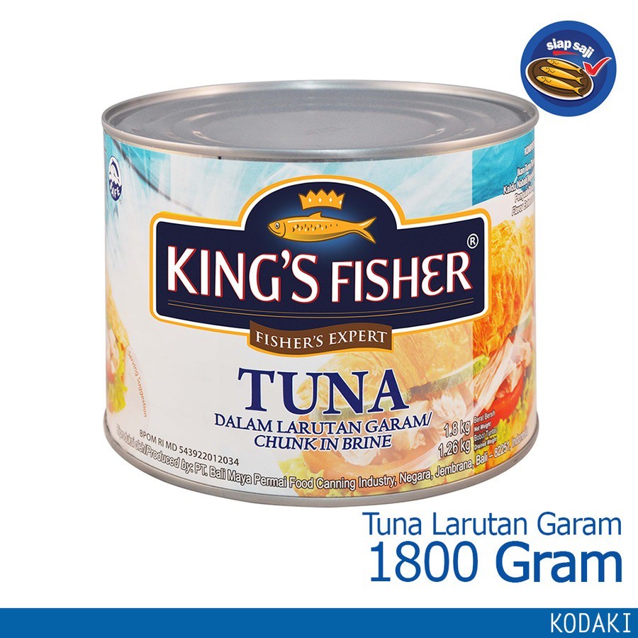 

Khas Jaya King's Fisher Tuna 1800 gram Larutan Garam/ Minyak/ Hot Spicy Kaleng