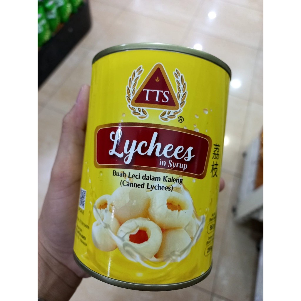 

[ 1 DUS ] TTS Lychee in Syrup Buah Leci Kalengan Laici Kartonan 567gr isi 12pc