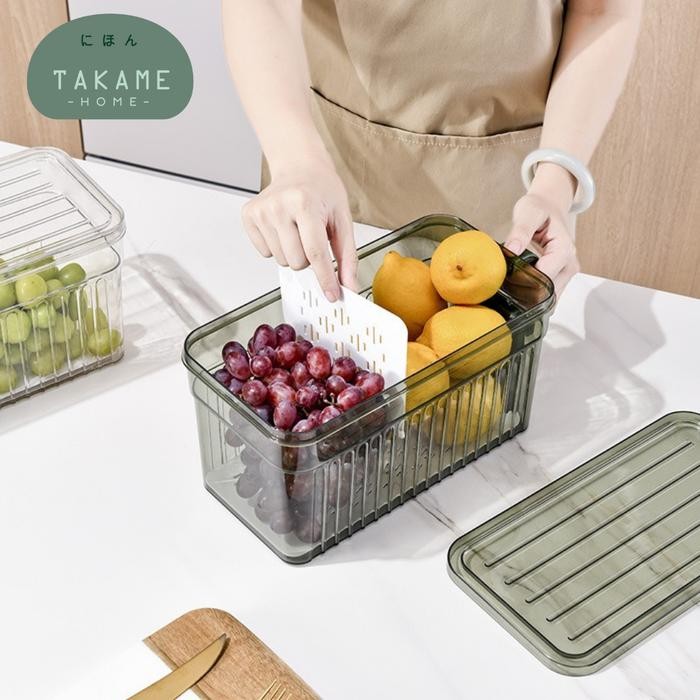Takame Ha Storage Kulkas Sayur Buah Acrylic Wadah Kulkas Sayur Buah Multifungsi Container Kulkas