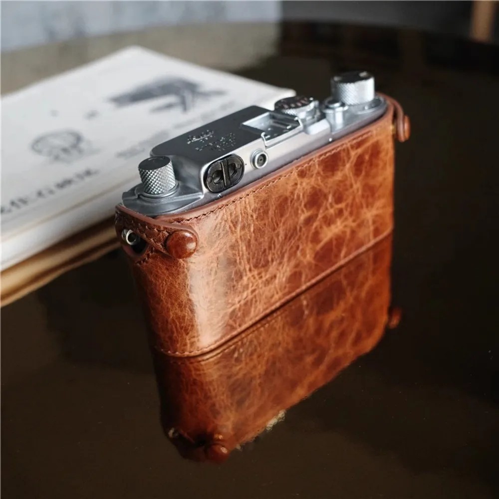 Vintage Style Camera Bag Genuine Leather Case Bag Protective Case Suitable For Leica iF iiiF 3F iC i