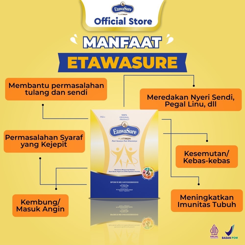 

Susu Kambing Etawa Etawasure - Mengurangi Risiko Osteoporosis dan Membantu Asam Urat 6 Box Kemasan