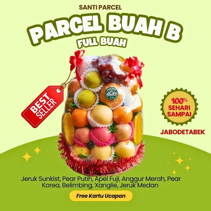 

Lovely Back - parcel/hampers buah acara nikahan, lebaran, jenguk orang sakit. tipe B (full buah)