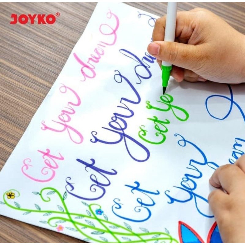 

Spidol Bolak Balik 12 Warna / Pena Kuas Warna Joyko CLP-06 12 Brush Pen