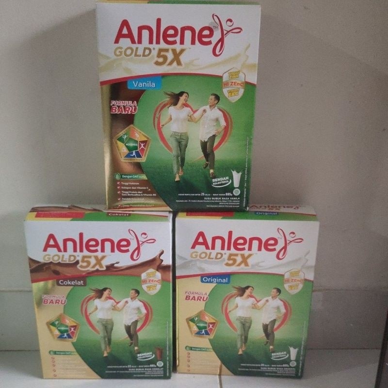 

Anlene Gold 5X formula baru 825g rasa , cokelat & vanila