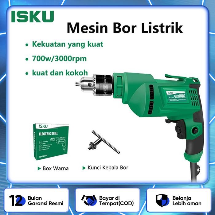 Isku Mesin Bor Tangan Listrik 700W/Bor Listrik Bolak-Balik/Bor Listrik