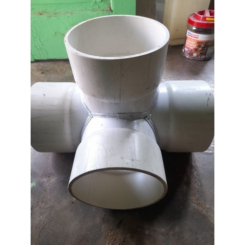Tee 4 Way 4 Inchi Onetor Ambungan Pipa Fitting Pvc 4 Arah Tee Cro 4 Way 4 Inchi Bahan Aw Tebal.