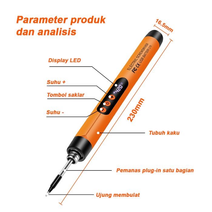Besi solder elektrik USB rumah portabel pengisi daya nirkabel besi solder perbaikan siswa pena las