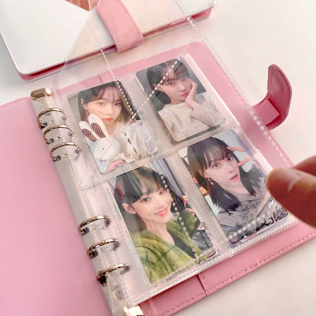 

Candy Color A5 Pu Leather Binder Photocards Cover Cute Kpop Loose-Leaf Collect Book Photo Cards