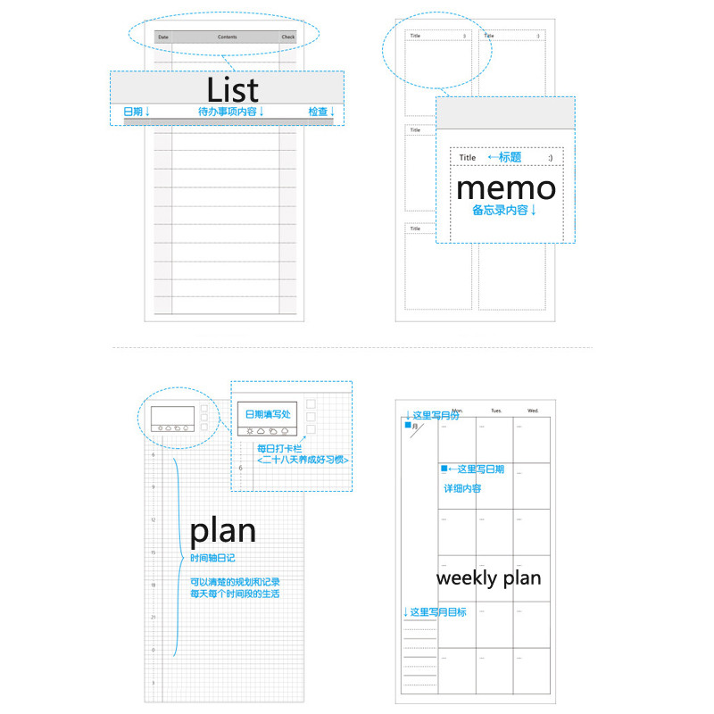 

Van Gogh Note Book Weekly Planner Journal Sketchbook Travelers Bucket List Daily Kawaii School
