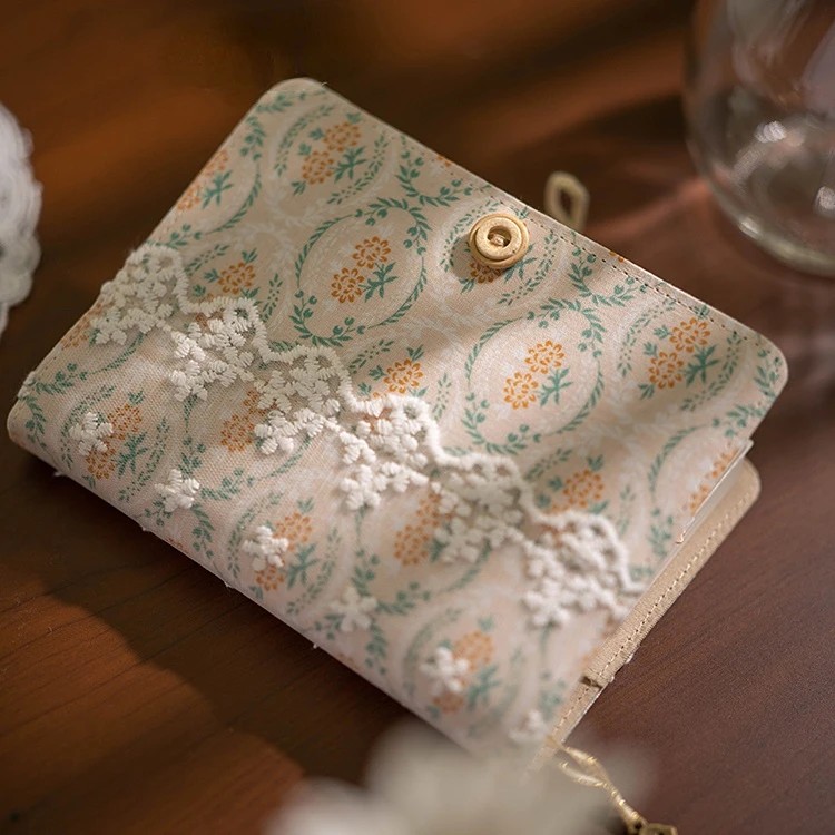 

Lace Pink Dense Flowers Cotton Loose Leaf A5A6A7 Binderjournal Notebook Diary Cover Ring Planners