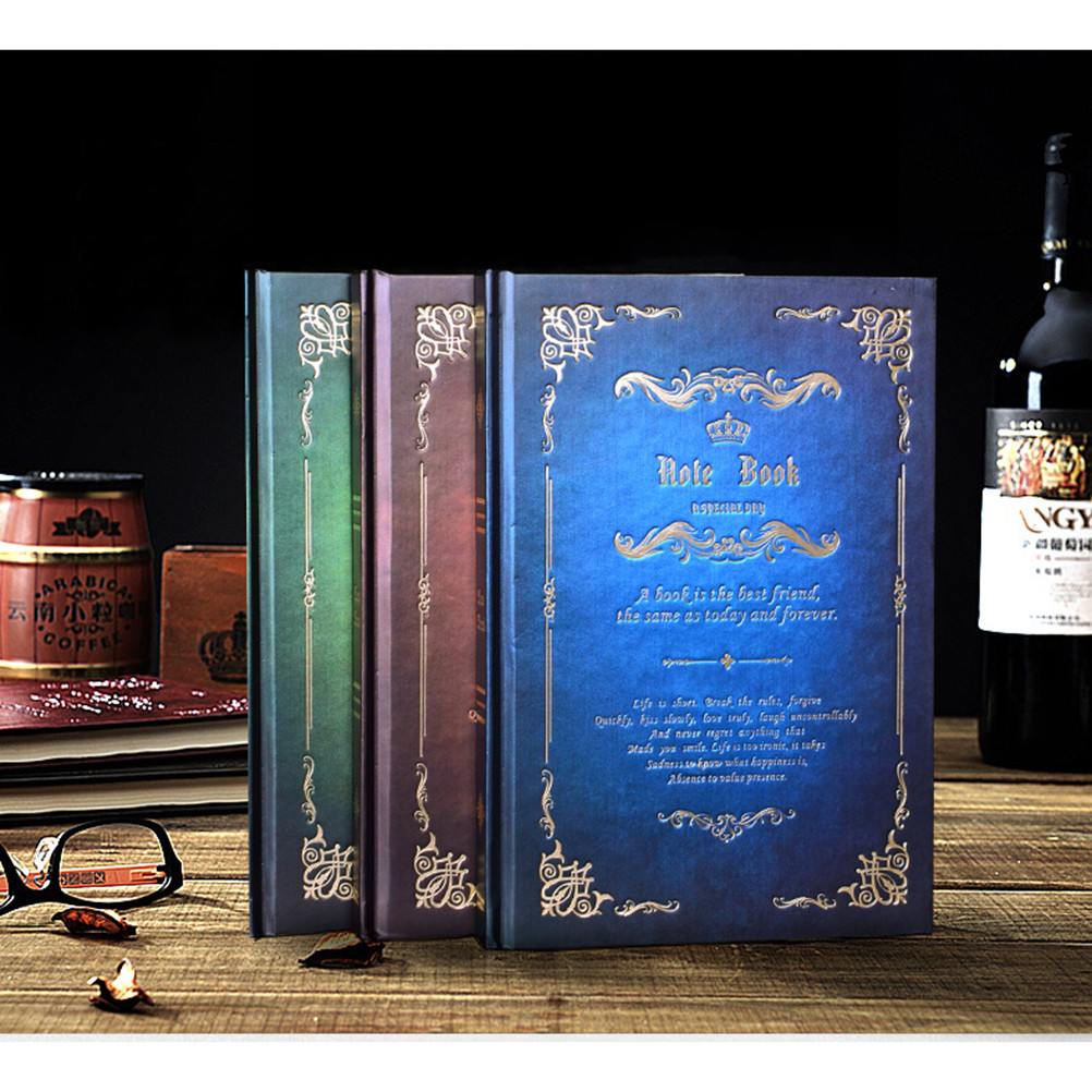 

European Notebook Fancy Cover Notepad: Blank Writing Journal Book Decorative Album Notebook Diy