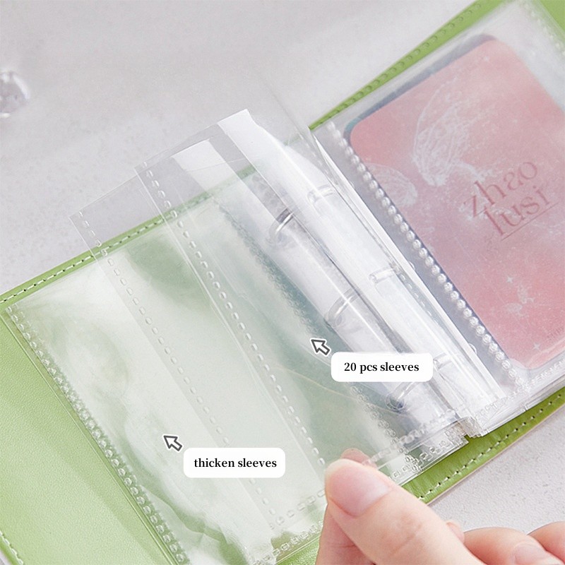 

Mini Candy Color Pu Leather Kpop Photocards Binder Collect Book 3Inch Card Storage Idol Card Photo