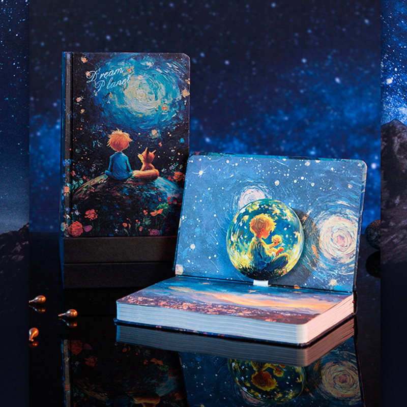 

Fantasy Illustration Notebook, Full-Color Inner Page, Dream Planet Hardcover Diary, European Fairy