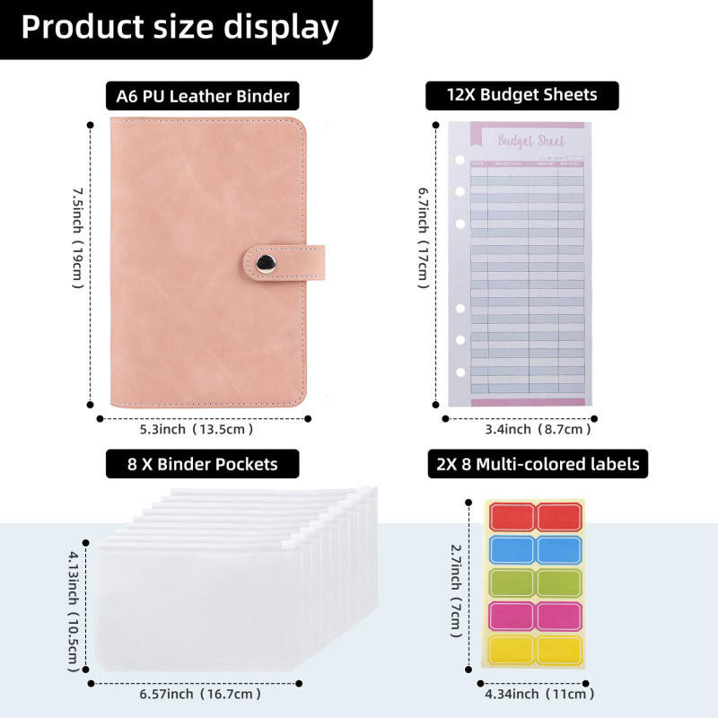 

Money Budget Planner Binder With Zipper Envelopes, Cash Envelopes For Budgeting, Money Organizer For