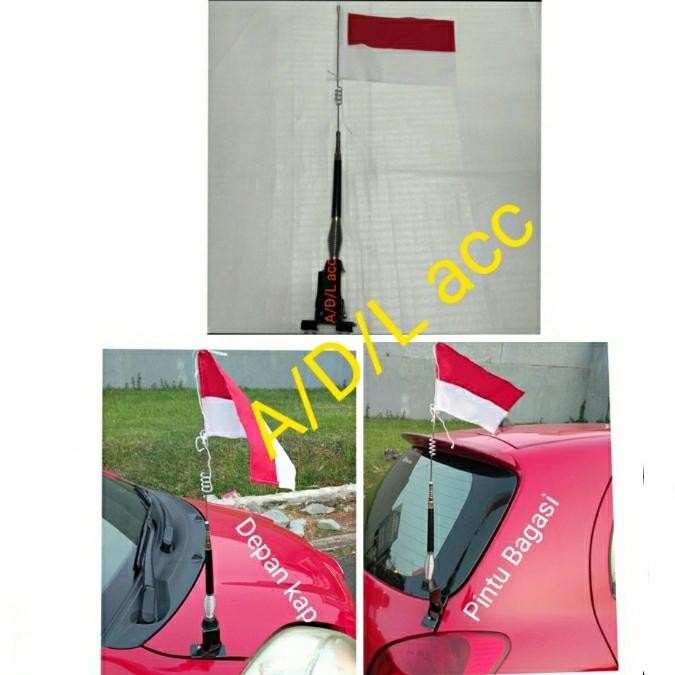 

Flagers - Antena Tiang Bendera Mobil Jepit Kap Mesin Dan Bagasi Import +Bendera