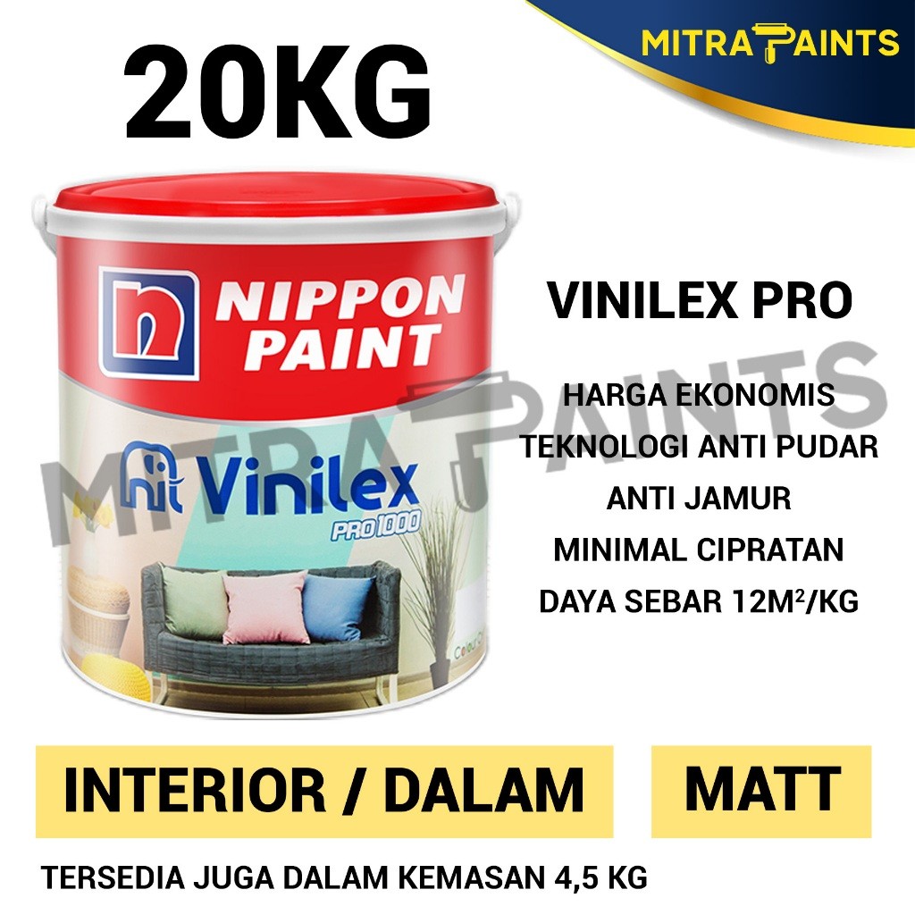 Bararoomkey_ [Part 2] Cat Tembok Nippon Paint Vinilex Pro 20 Kg 1 Pail / Bisa Request Custom Warna