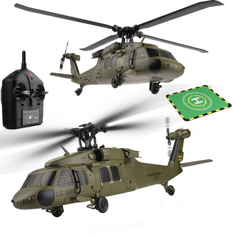 Wltoys K170 Uh-60L Black Hawk 1:24 Rc Drone Helicopter 6G 6-Axis Gyro Brushless Motor Led Military