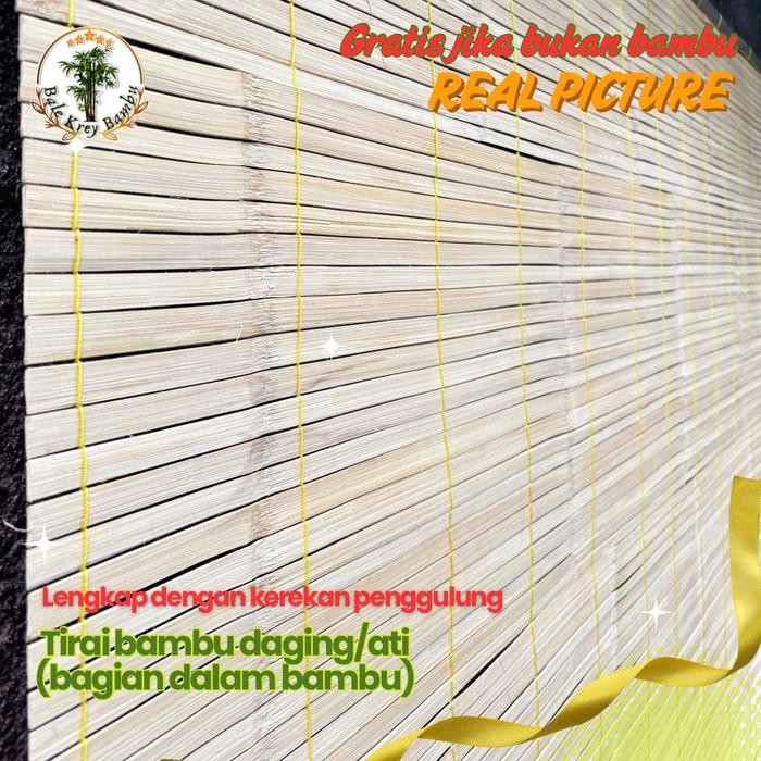 Tirai bambu krey bambu hitam ati/aten Lebar 2m