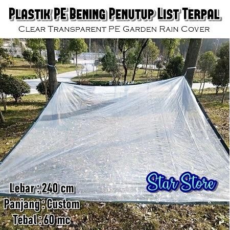 Plastik Bening Tebal Penutup Atap Barang Tanaman Penahan Hujan Meteran