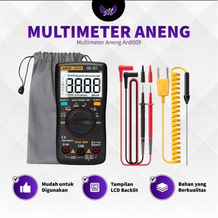 Multimeter Aneng An8009 Multitester Avometer Digital True Rms Ac Dc
