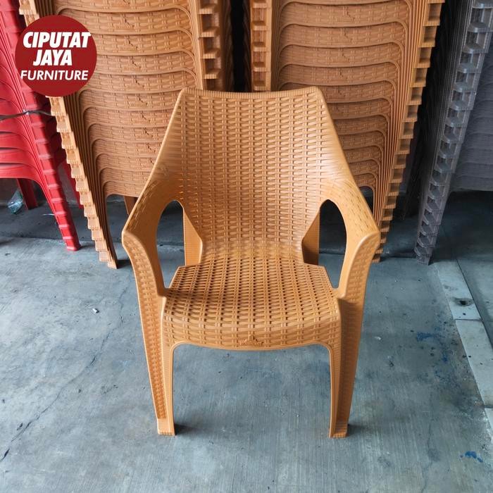 Kursi Plastik Olymplast OL 508 kursi plastik tangan motif rotan OL508 gjah