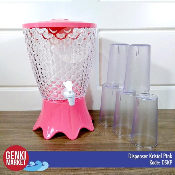New` Tempat Air Minum Dispenser Air Minum Sirup Teh Dispenser Kristal Green