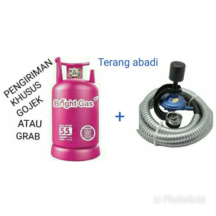 New` Tabung gas Bright 5.5kg +isi +Regulator Destec meter dan slang gas