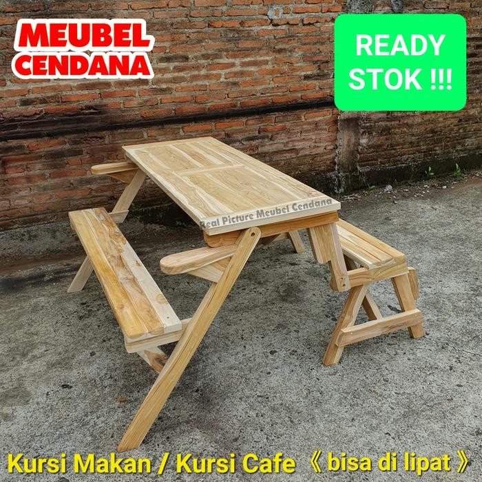 meja kursi cafe kayu jati / kursi taman kayu jati / kursi cafe lipat gjah