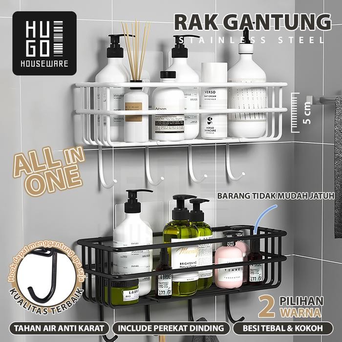 Terlaris Hugo Rak Kamar Mandi Tempel Dinding Rak Sabun Kamar Mandi Besi Gantung