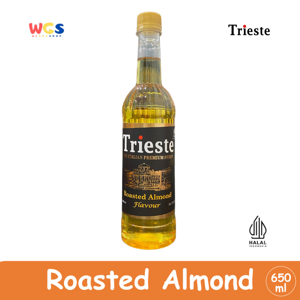 

READYY! Trieste Roasted Almond Flavour Syrup Premium 650ml - Halal MUI - Minuman Kekinian - Bubble