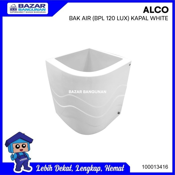 QMarket- BAK AIR MANDI SUDUT ALCO LUXURY FIBER GLASS 120 LITER 120 LTR WHITE