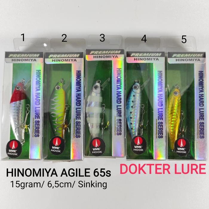 PREMIUM LURE Minnow HINOMIYA AGILE 65 15gr 6.5cm Sinking Umpan Casting