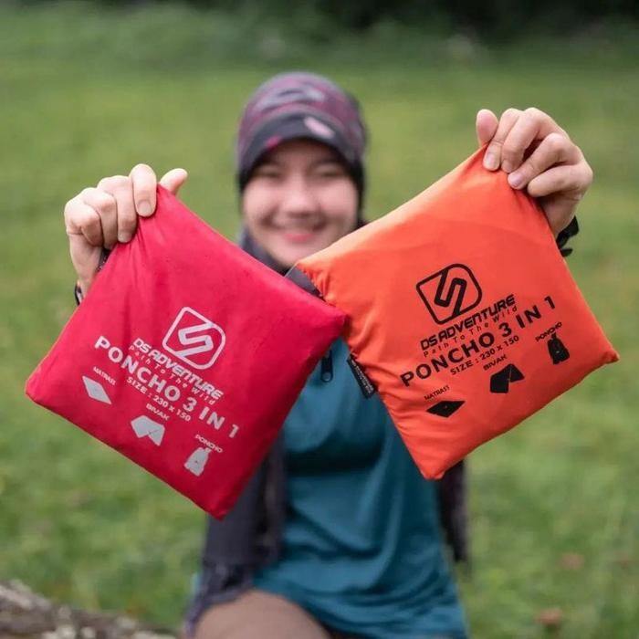 Terlaris Ds Adventure Jas Hujan Ponco 3In1 Hiking Outdoor - Jas Hujan Kelelawar Ongkir Termurah